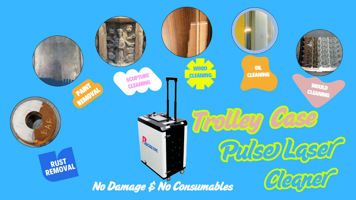 Trolley-case-pulse-laser-limpiador de la máquina